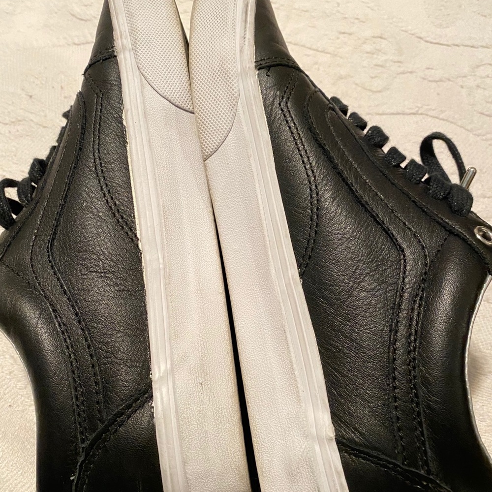 Vans Black Leather Lace-Up Sneaker - Picture 9 of 15